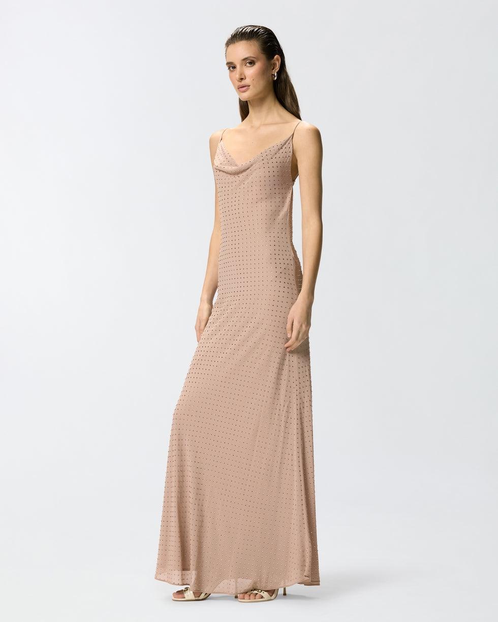 Abito slipdress lungo con strass<BR/> 106299A32X Q24 PINKO 