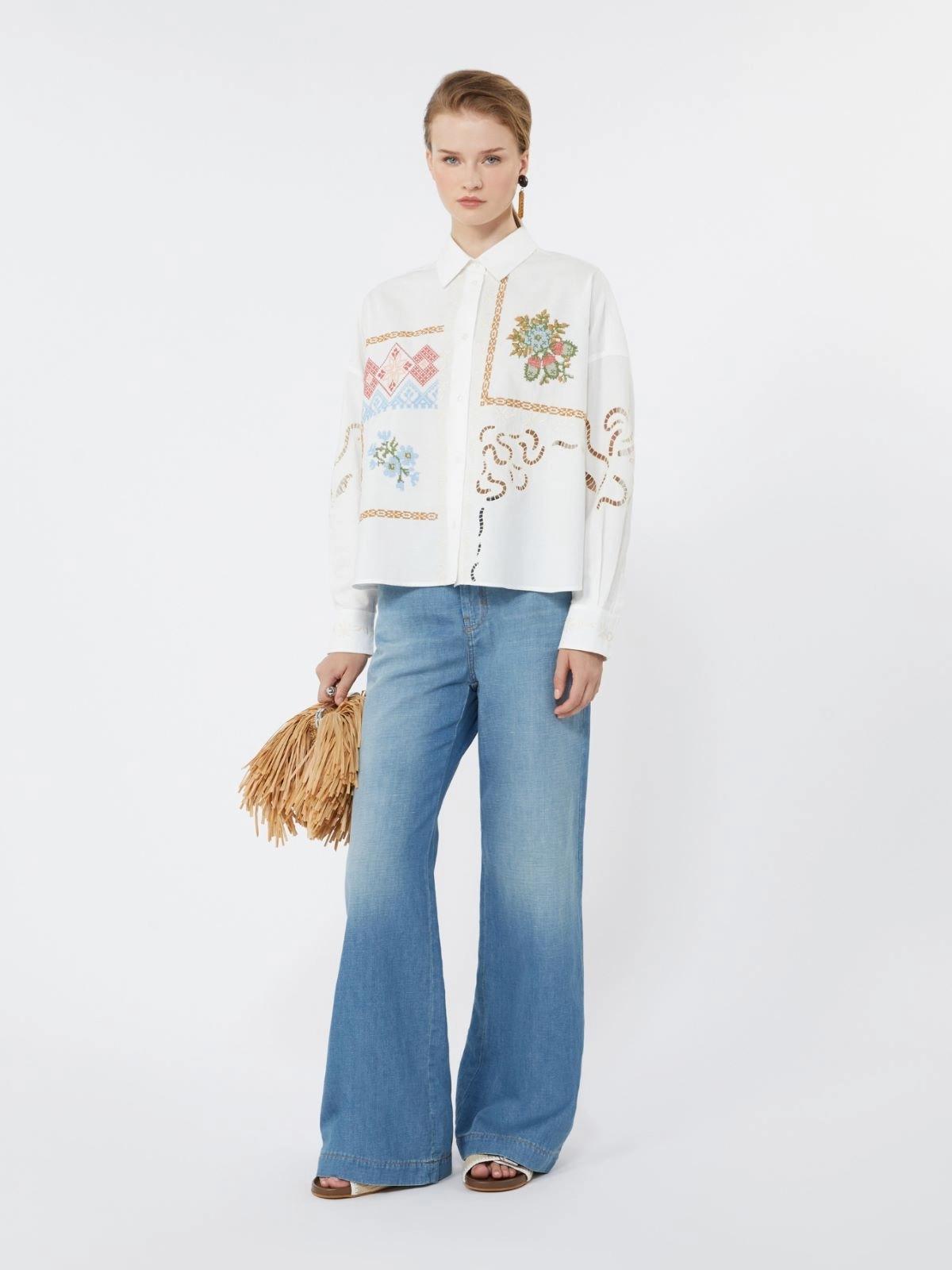 Jeans in denim di cotone e lino - BLU<BR/> WKDLATINO 006 WEEKEND 