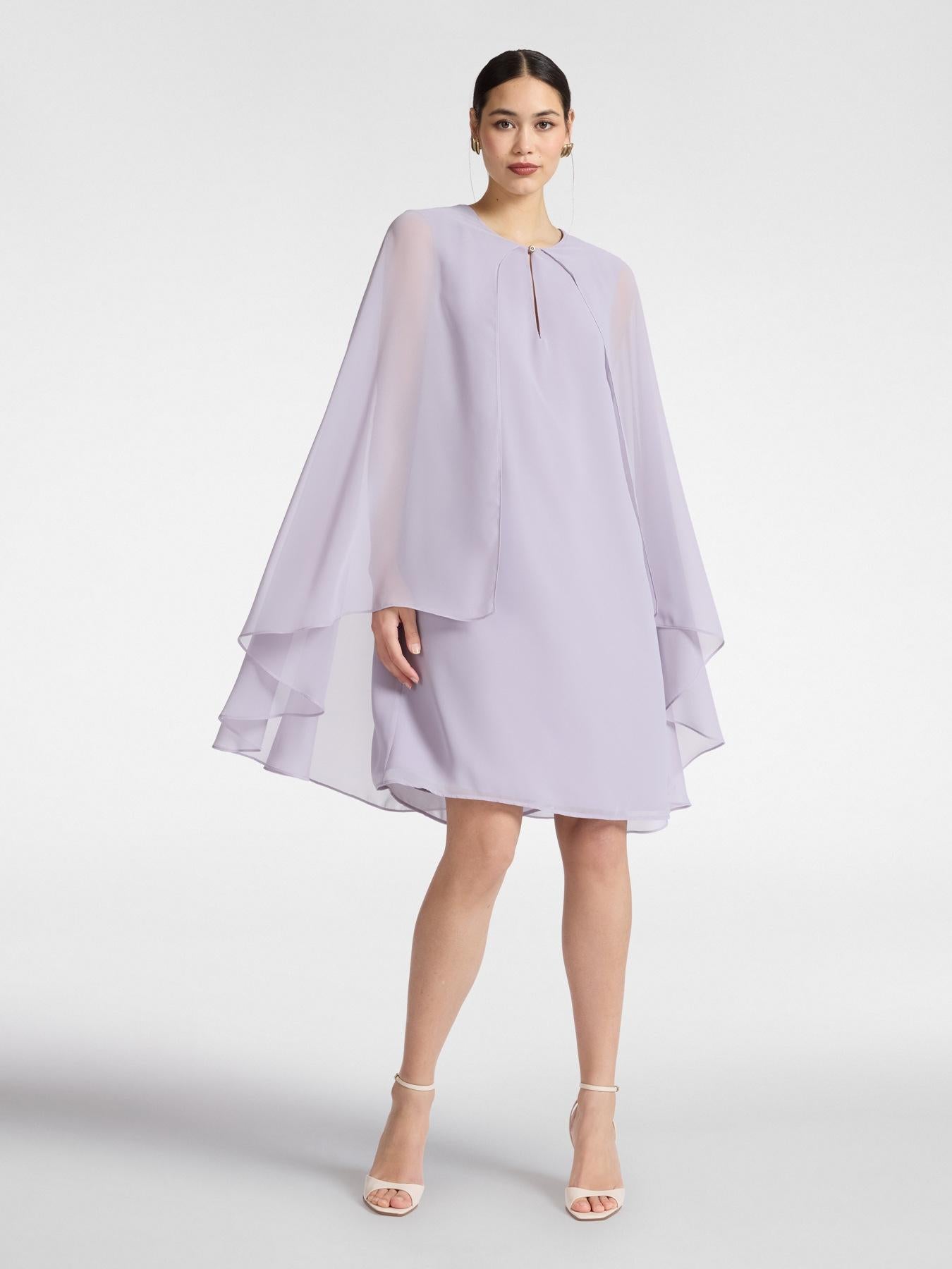 Abito layered in georgette<BR/> 7071P000280N B9 ELENA MIRO 