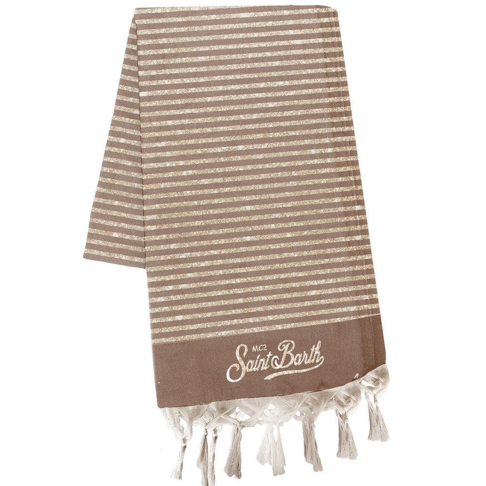 Telo mare Foutas in Lurex marrone oro FOUT016 00624L MC2 SAINT BARTH 