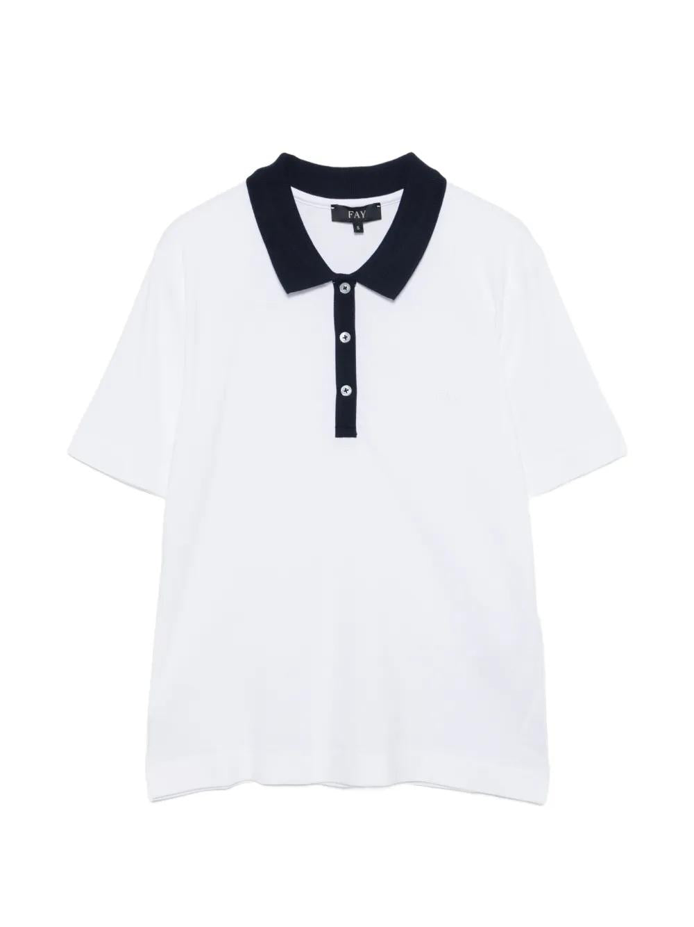 polo con colletto a contrasto NPWB252650STDW B001 FAY 
