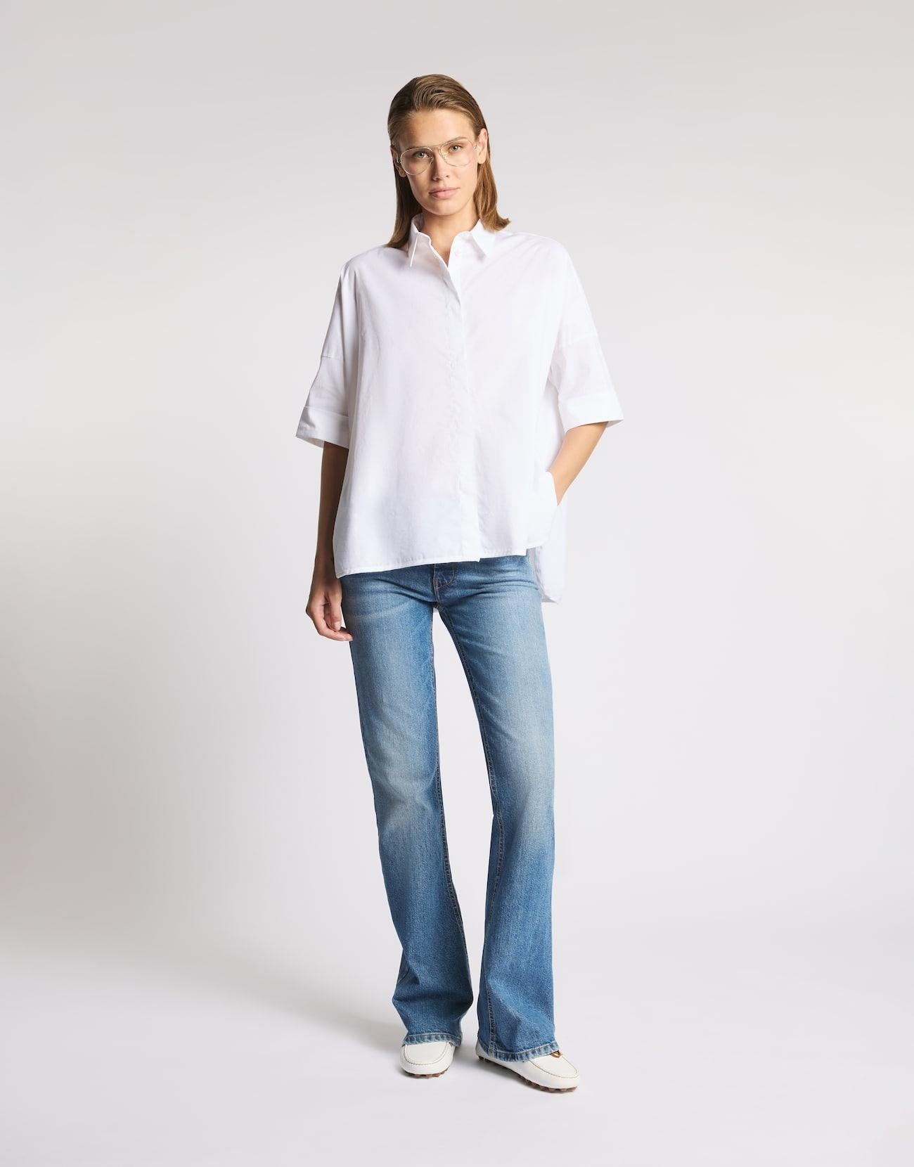 Camicia Comfort Fit in Popeline Stretch<BR/> NCWA552552SZGR B001 FAY 