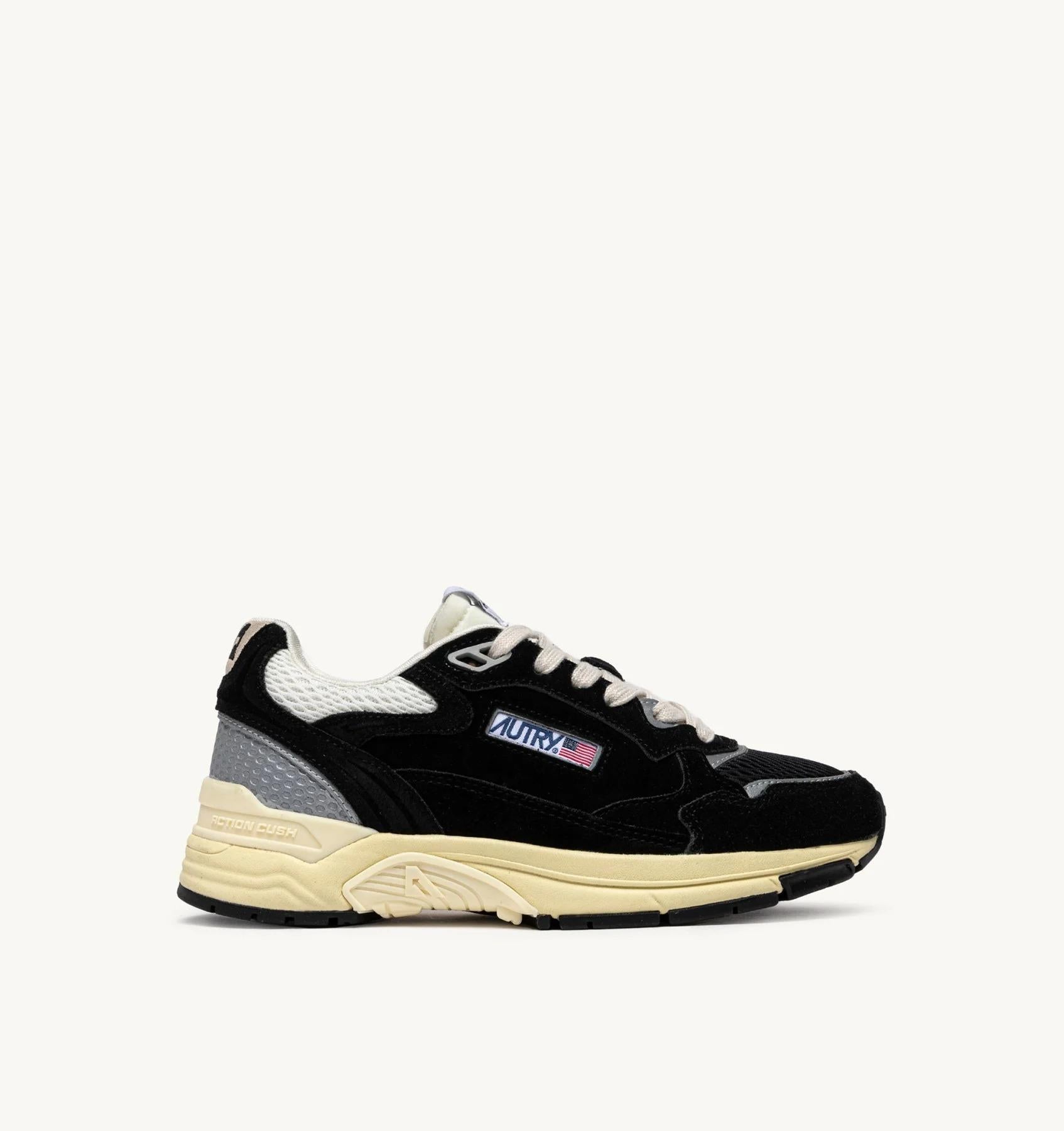 SNEAKERS HYPERWAY IN MESH E SUEDE NERO E ARGENTO<BR/> HYLM UM07 AUTRY ACTION SHOES 