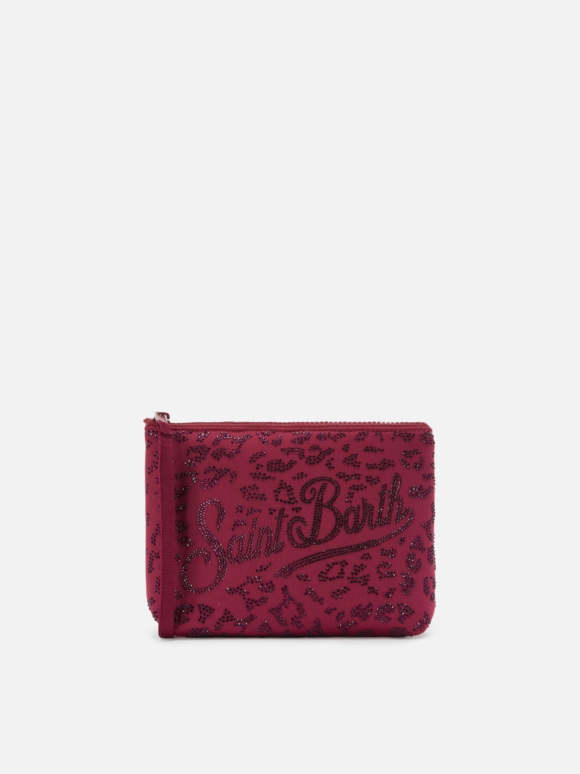 Pochette Aline in scuba con stampa leopardata e strass applicati<BR/> ALI0032 00269L MC2 SAINT BARTH 