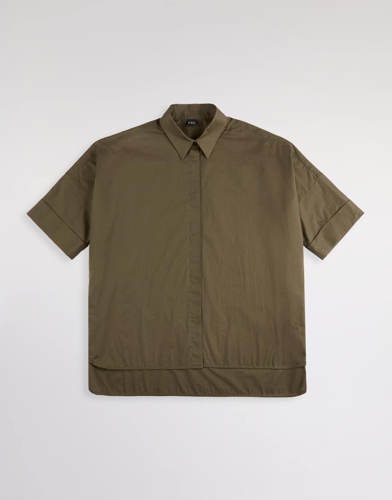 Camicia Comfort Fit in Popeline Stretch<BR/> NCWA552552SZGR V613 FAY 