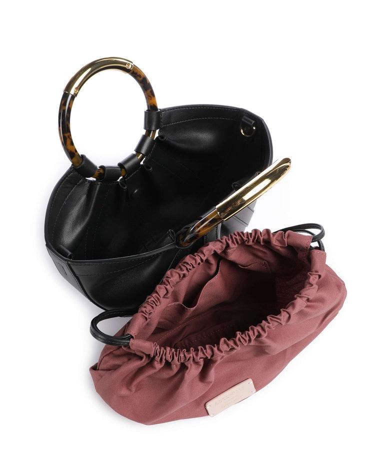 Shell Borsa a mano pelle a grana fine noir<BR/><BR/> E1U5A180301 001 COCCINELLE 