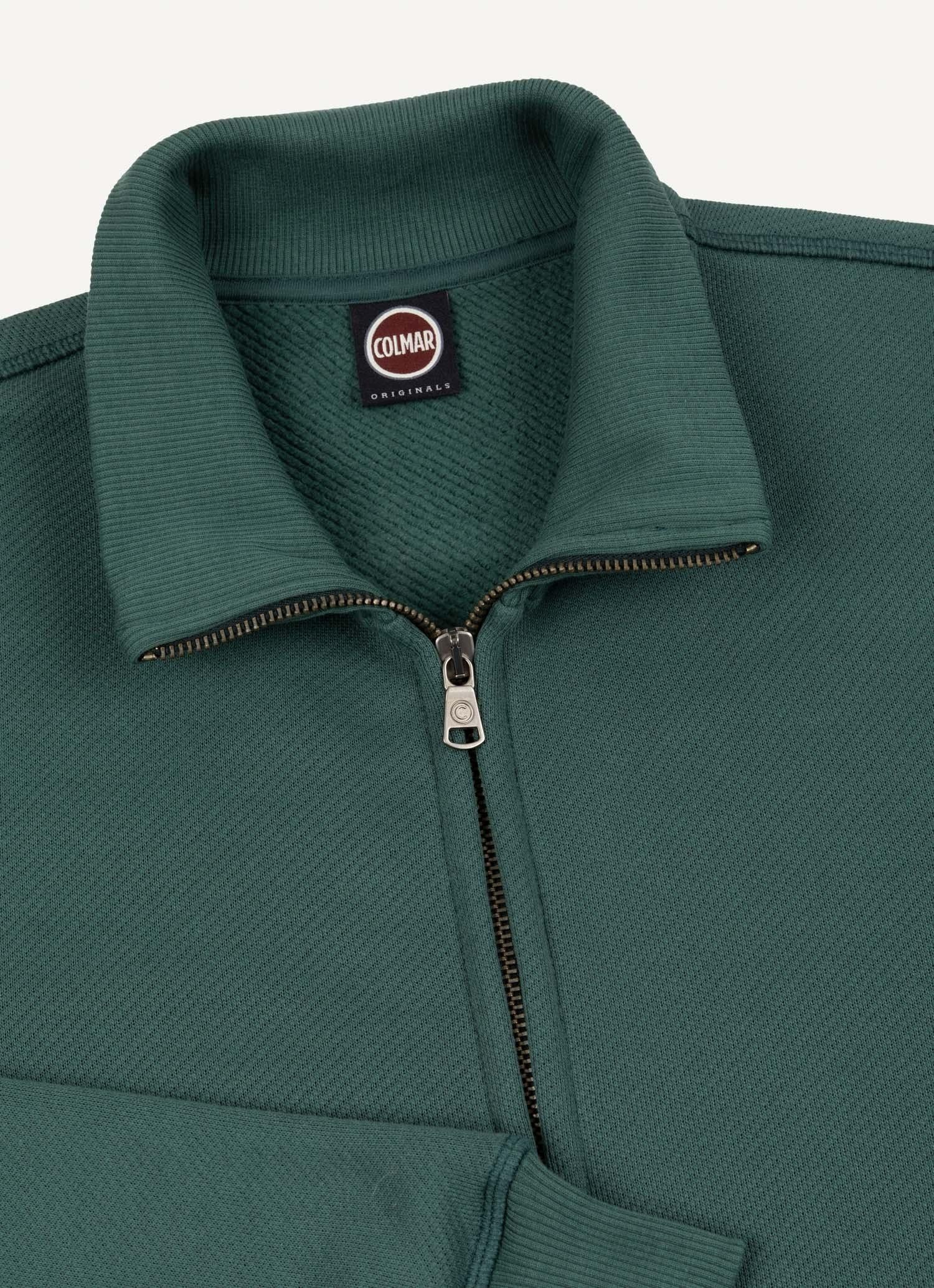 Felpa uomo in cotone garzato con zip