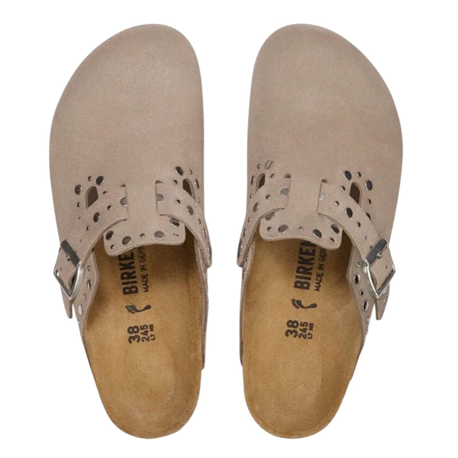 Sabot in pelle scamosciata Boston 1030418BOSTON TAUPE BIRKENSTOCK 