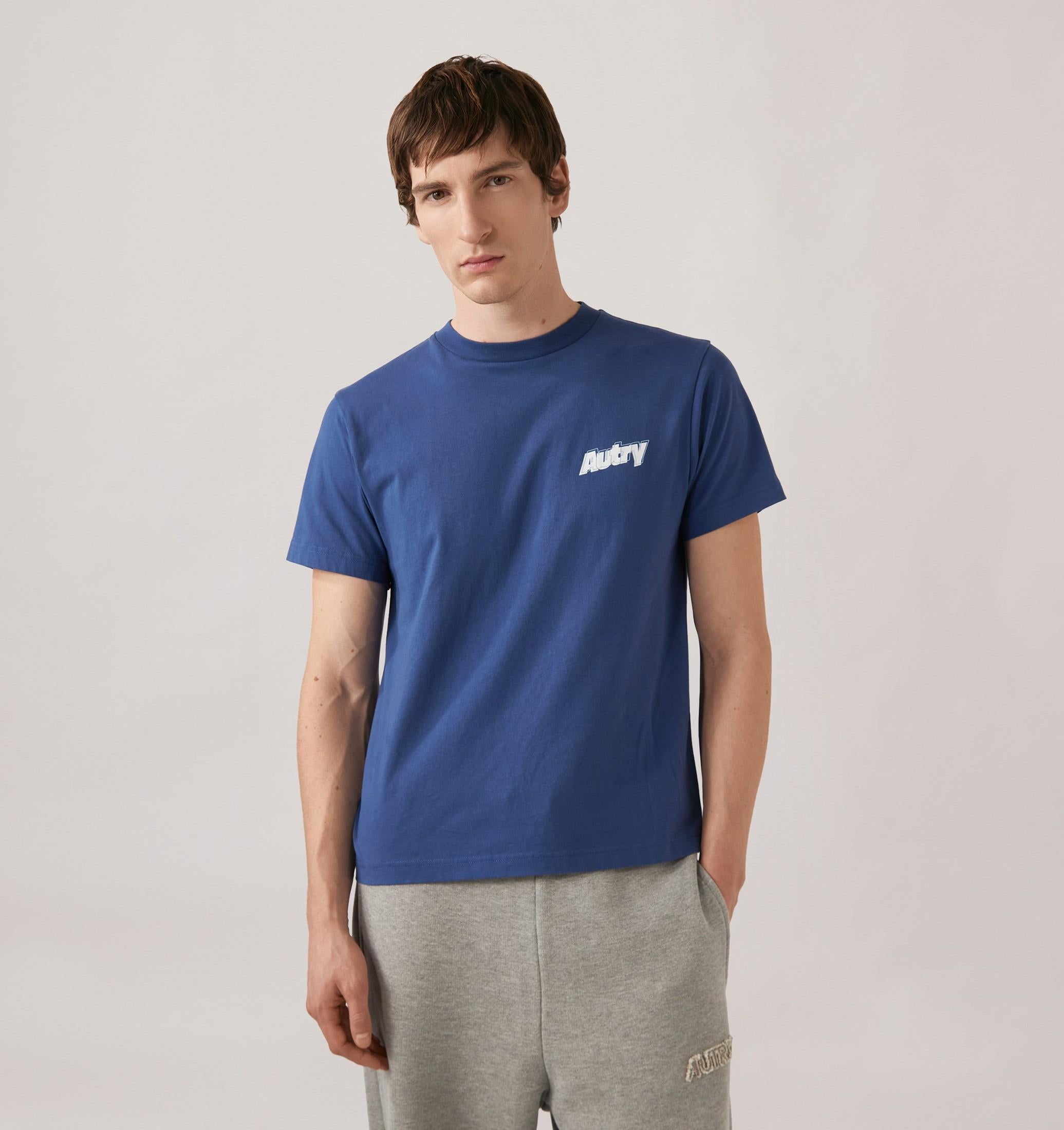 T-SHIRT IN COTONE CON DOPPIO LOGO UOMO<BR/> TSPM 045R AUTRY ACTION SHOES 