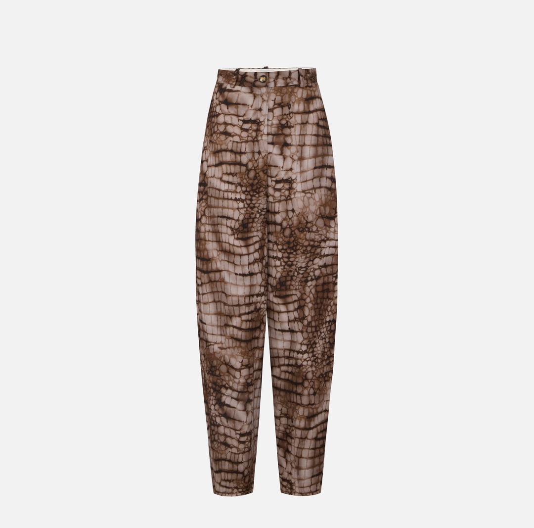 Pantaloni in jersey leggero con stampa alligatore PA16261E2 644 ELISABETTA FRANCHI 