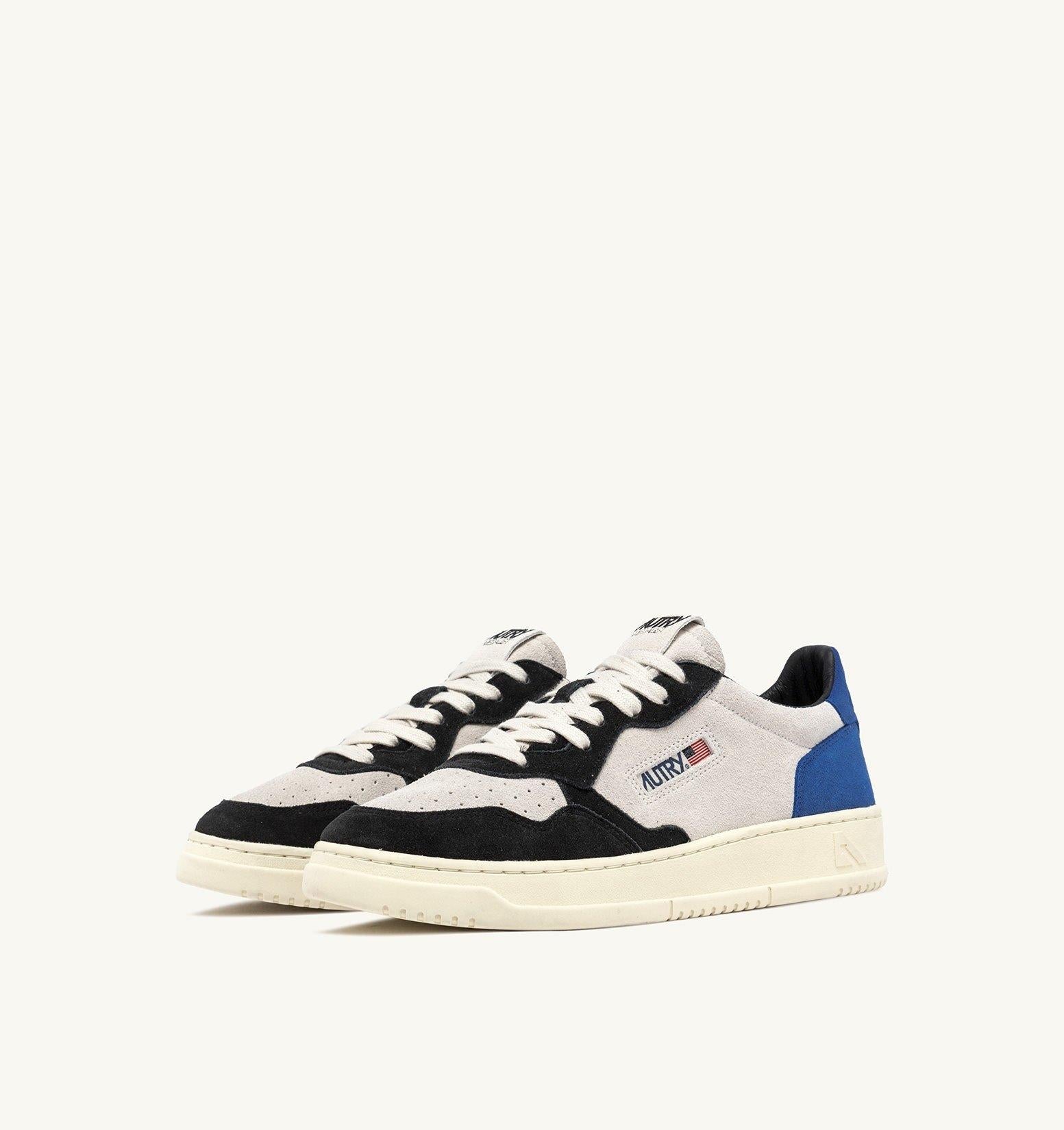 SNEAKERS UOMO MEDALIST LOW TRICOLOR IN SUEDE COLORE ELECTRIC BLU E OFF BLACK