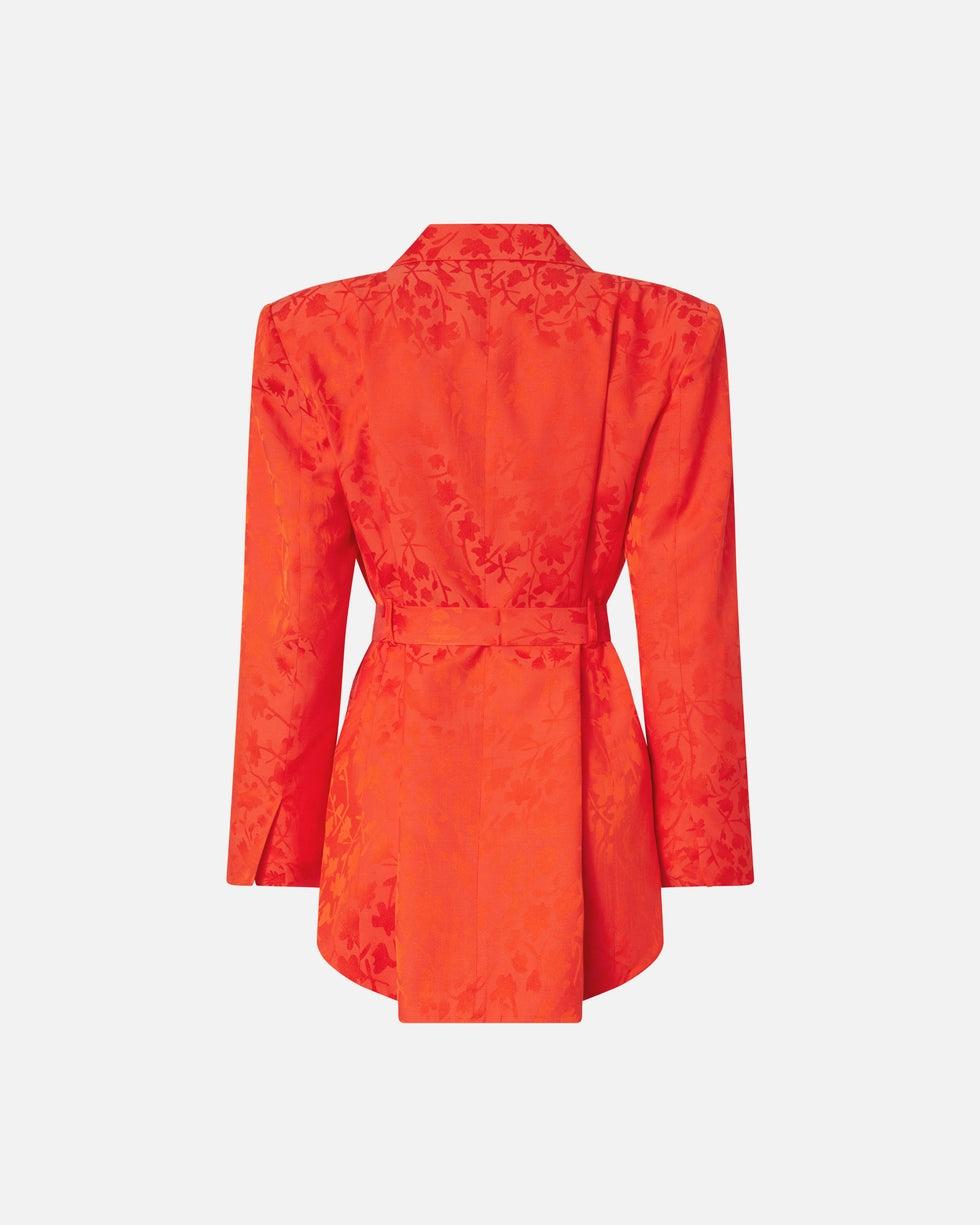 Giacca kimono in jacquard floreale<BR/> 106800A3AN A99 PINKO 