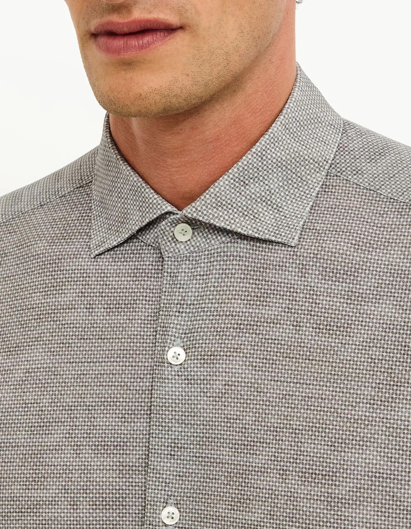 Camicia Collo francese piccolo Fantasia Armaturato Grigio<BR/> ACT53191630 001 XACUS 