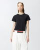 T-shirt donna in puro cotone logo ricamato
