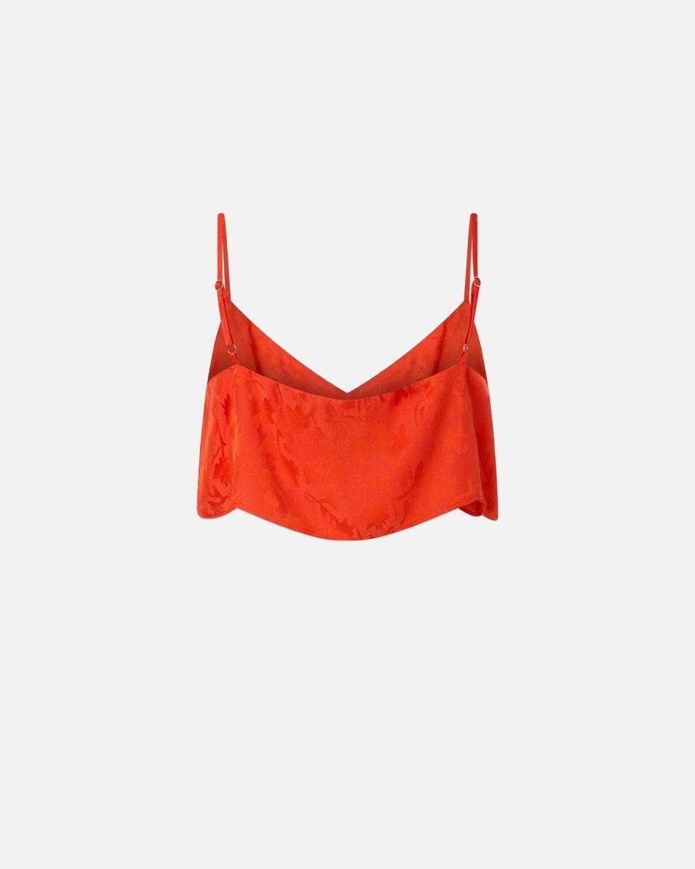 Top corto jacquard con spalline sottili<BR/> 106869A3AN A99 PINKO 
