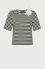 T-shirt donna in jersey di cotone a righe