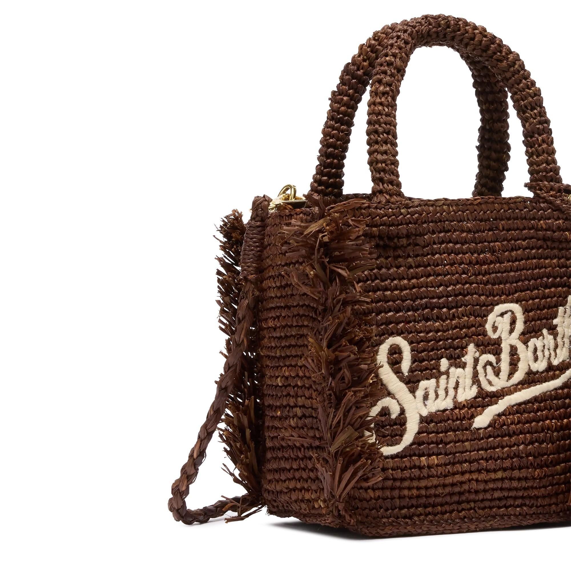 SAINT BARTH Borsa Vanity Mini marrone in rafia VAMI017 00452L MC2 SAINT BARTH 
