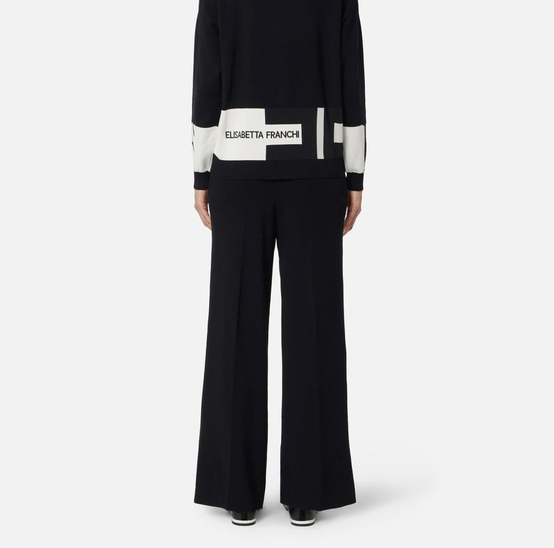 Pantaloni in viscosa con bande lucide KP69S56E2 EF3 ELISABETTA FRANCHI 