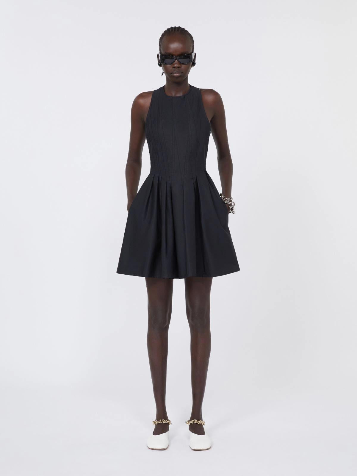 Abito corto smanicato in puro cotone - Nero<BR/> SPXARA 005 SPORTMAX 