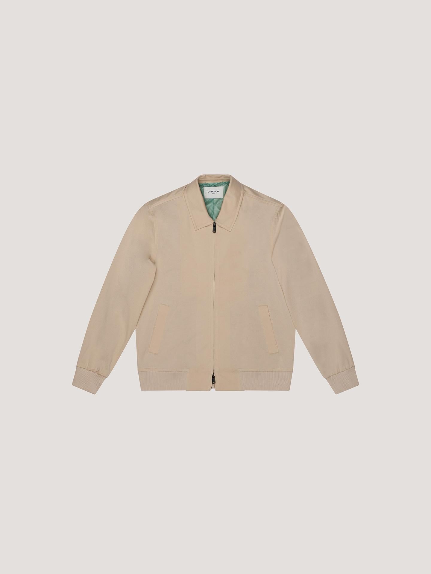 Giacca in cotone piquet con zip