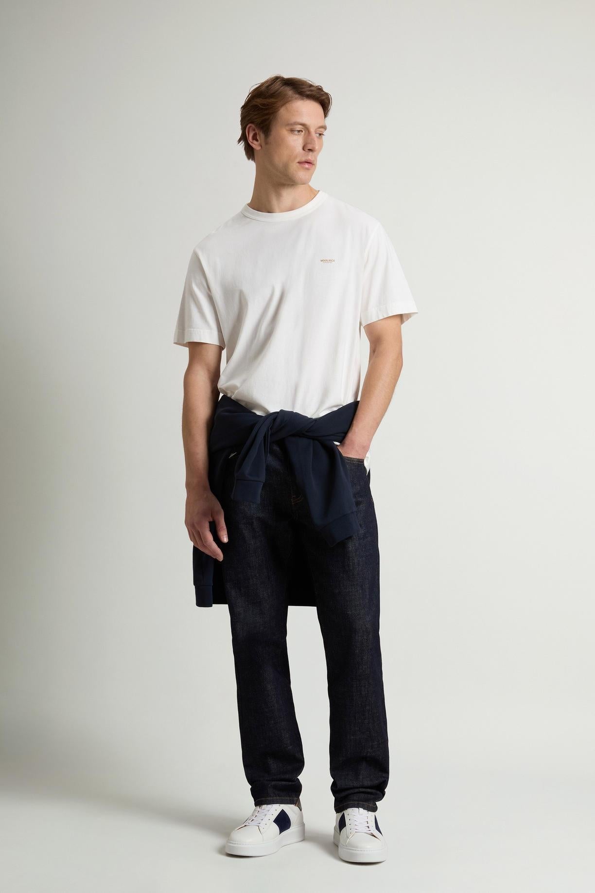 T-shirt in puro cotone con logo<BR/> CFWOTE2012MRUT5334 8270 WOOLRICH 