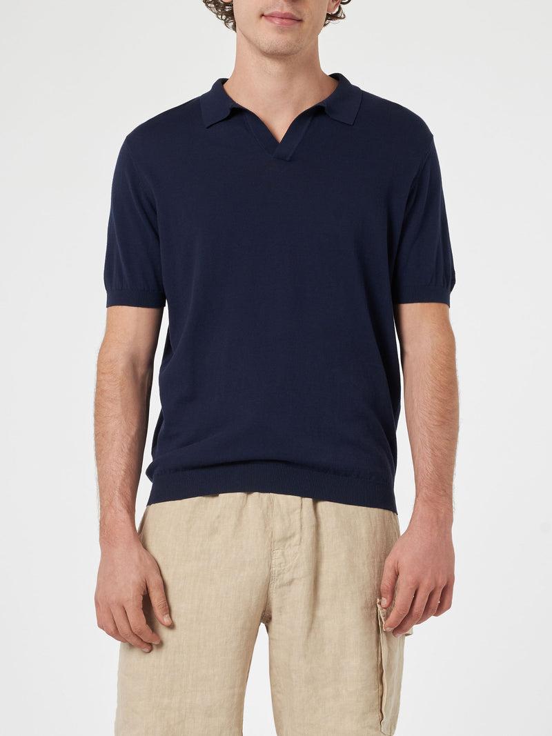 Polo da uomo in maglia blu navy Sloan SLO0001 00151H MC2 SAINT BARTH 