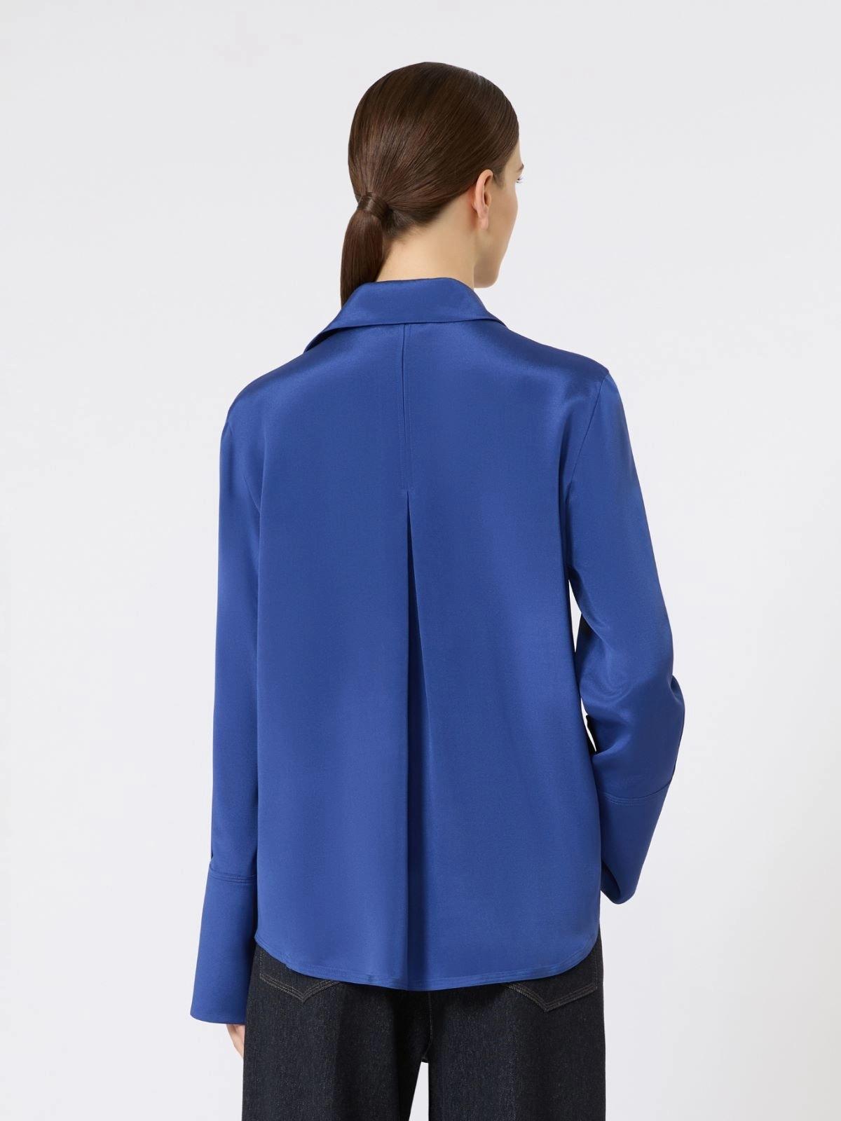 Camicia in crêpe de Chine di seta - Bluette<BR/> MXPVOLIERA 015 MAX MARA 