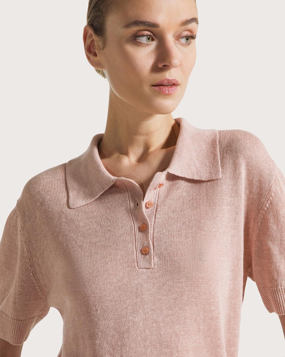 Maglia polo in lino cotone<BR/> MT4073950081 521 SEVENTY 