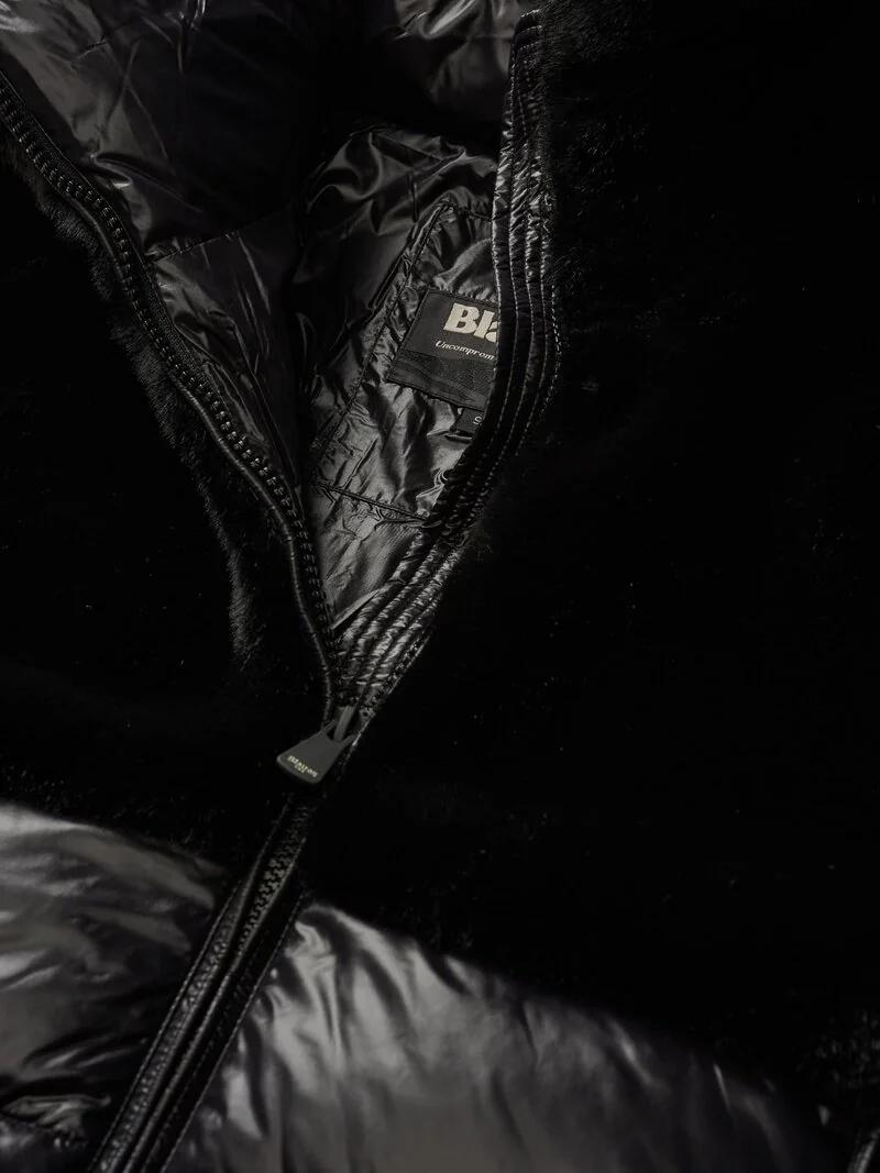 GIACCA IN NYLON CON PELLICCIA ECOLOGICA FANEVIL<BR/> BLDC02178 6646/999 BLAUER 