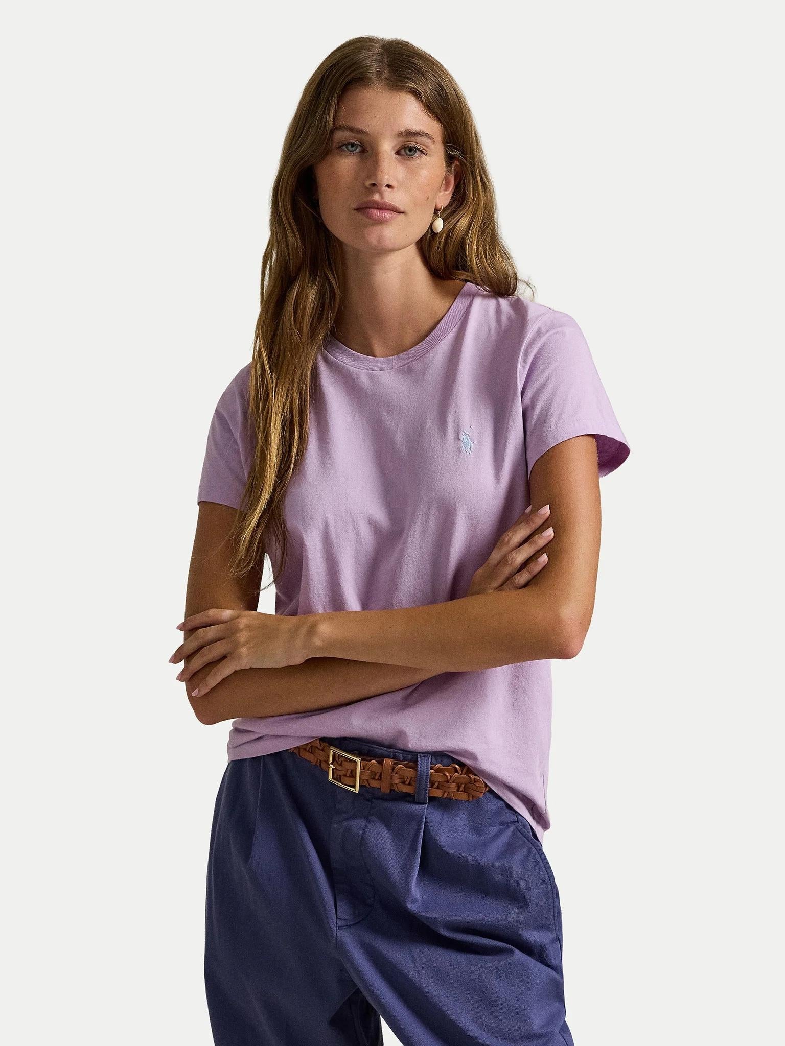 T-shirt donna in cotone classic fit 211B14605 015 RALPH LAUREN 