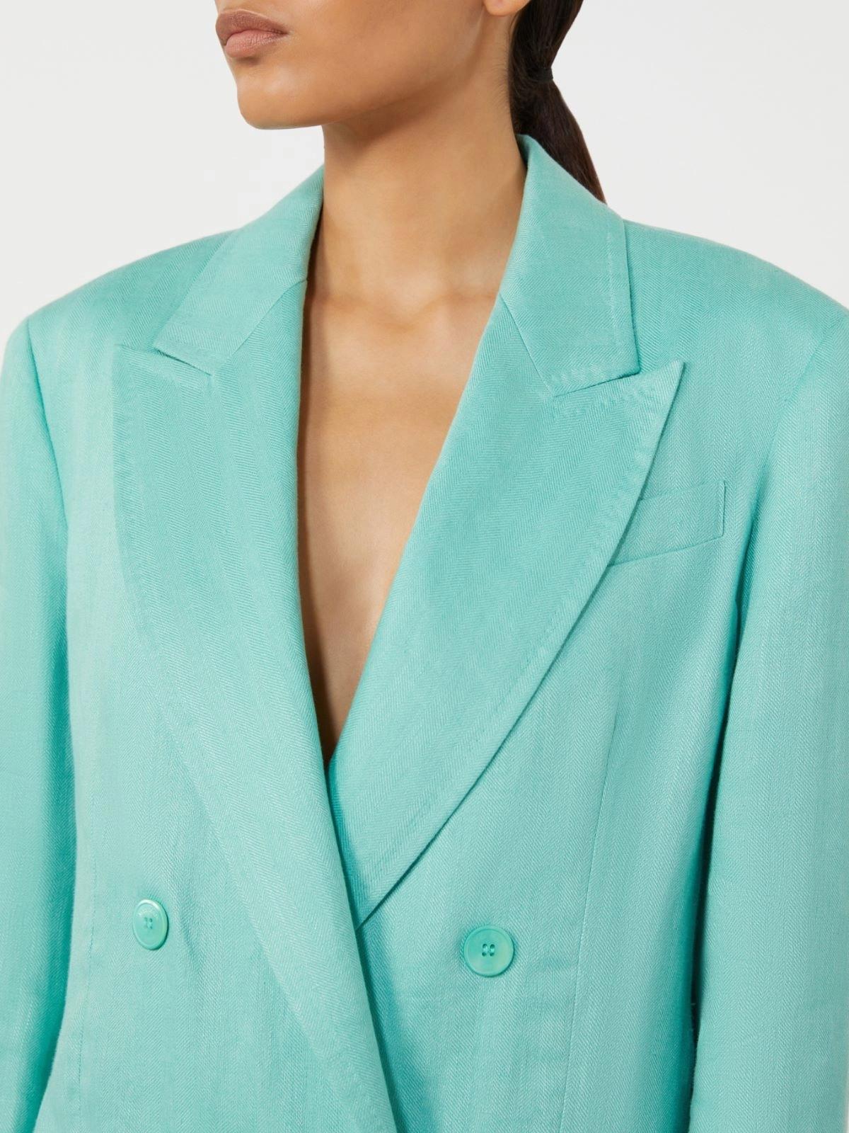 Olimpia Jacket in lino Cheveron - Acqua<BR/> MXMOLIMPIA1 001 MAX MARA 