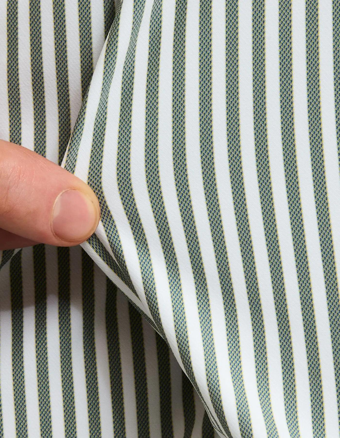 Camicia Collo francese piccolo Righe Armaturato Verde salvia<BR/> ACT53191609 003 XACUS 