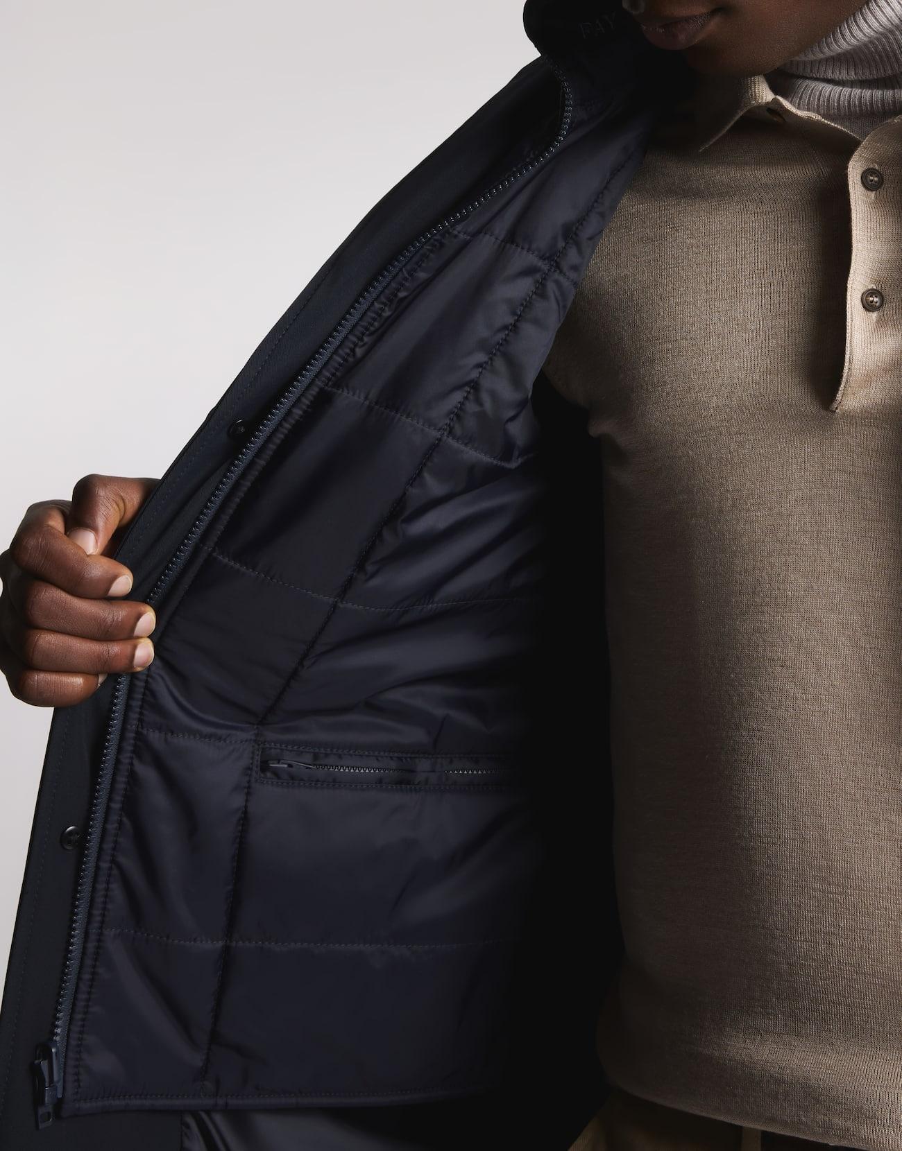 Double Coat in Gabardine Stretch<BR/> NAM5351168STOA U807 FAY 