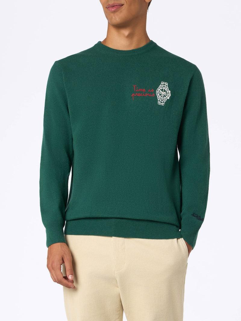 Maglione uomo in misto cashmere con scritta