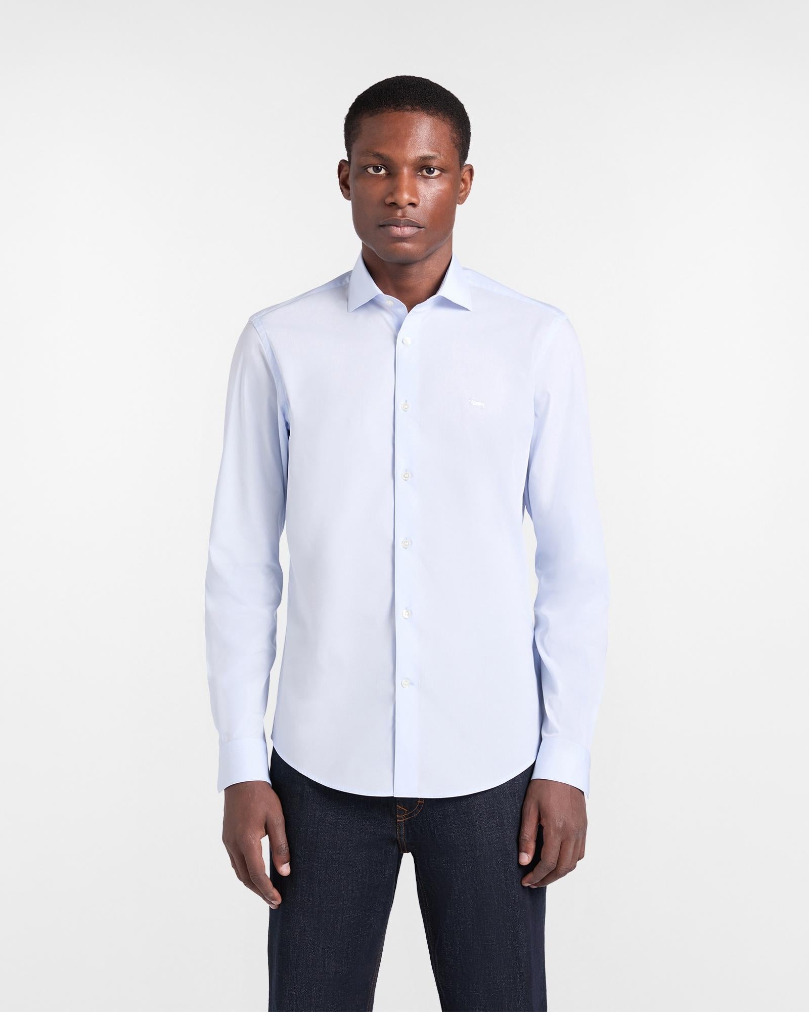 Camicia Uomo in Popeline Stretch<BR/> CNQ011012523I 801 HARMONT & BLAINE 