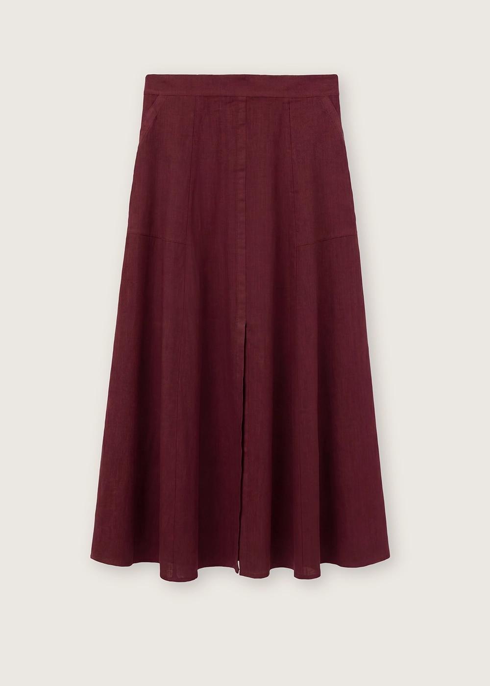 Gonna lunga in lino N1776GA 8000/777 ROSSO 35 