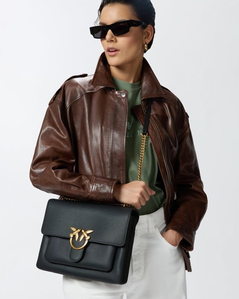 Borsa a tracolla grande Love Bag in pelle<BR/> 104527A29Q Z99Q PINKO 
