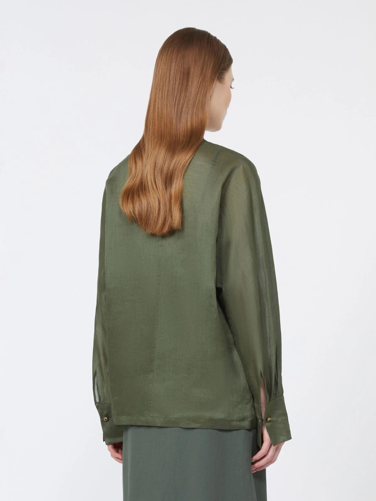 Camicia in tela ramié - Verde kaki<BR/> MSTBALDI 061 MAX MARA STUDIO 