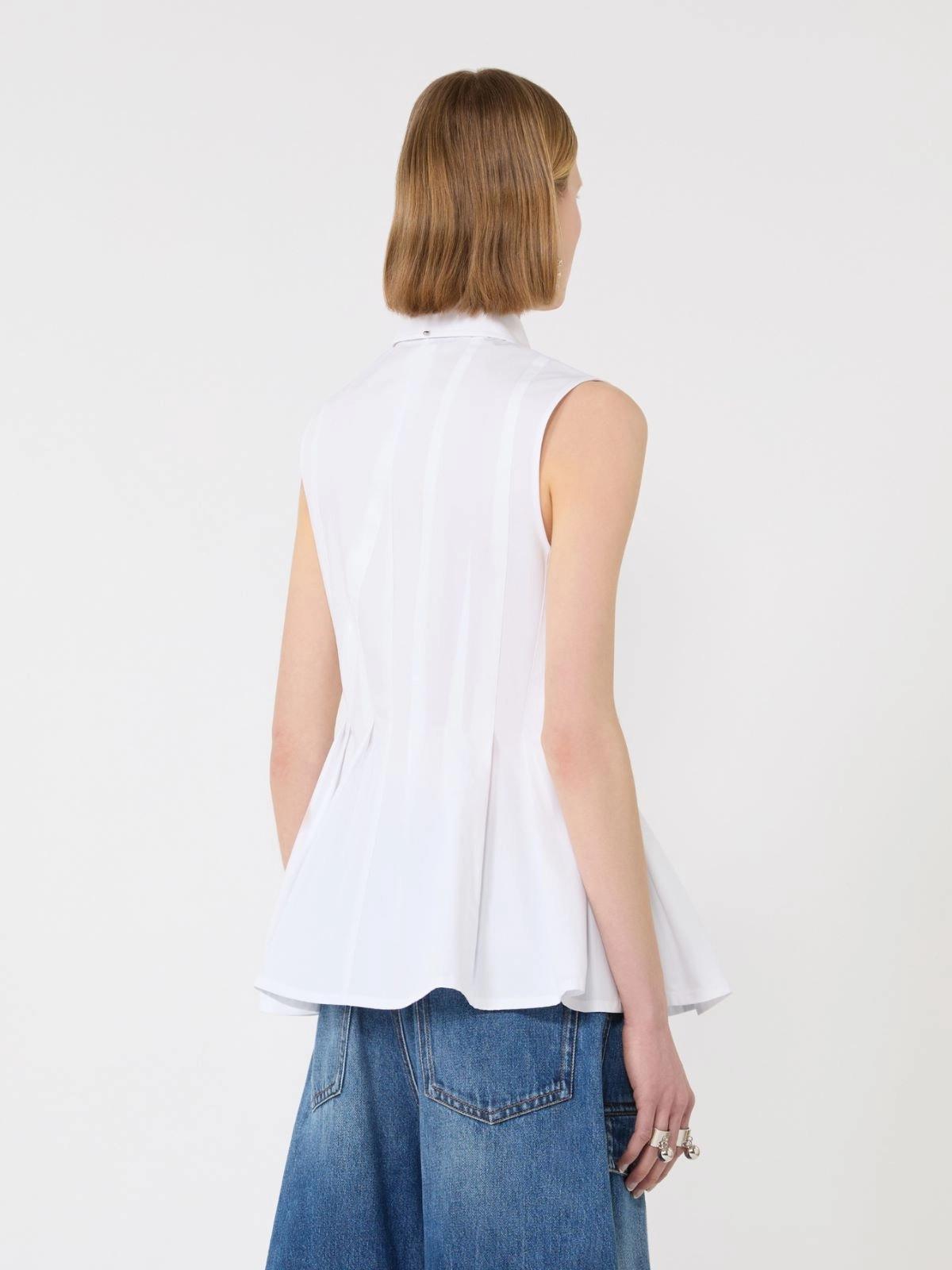 Camicia smanicata in tela pesante di cotone - Bianco ottico<BR/> SPXCERTOSA 001 SPORTMAX 