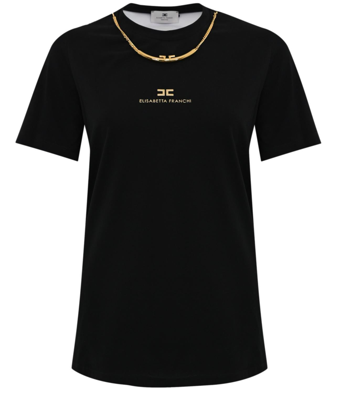 T-shirt in jersey di cotone con collana MA02856E2 110 ELISABETTA FRANCHI 