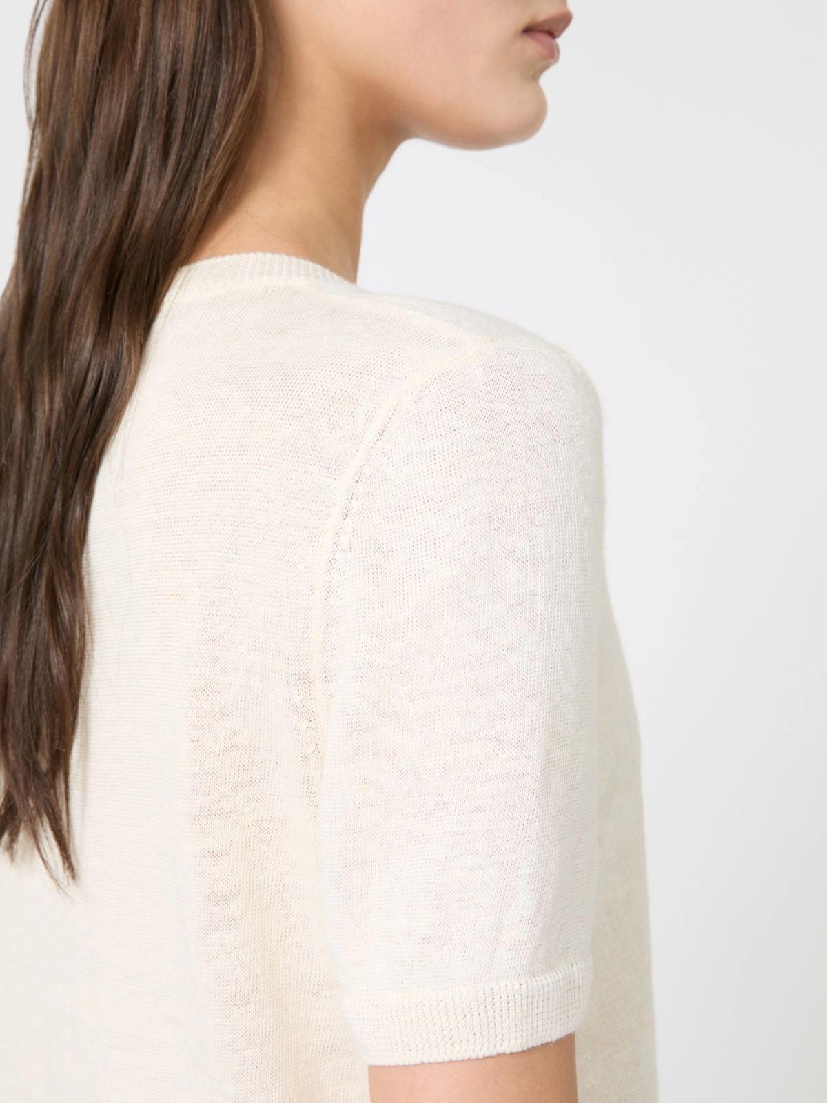 Maglia basic in filato di lino - ECRU<BR/> WKDPANCONE 001 WEEKEND 