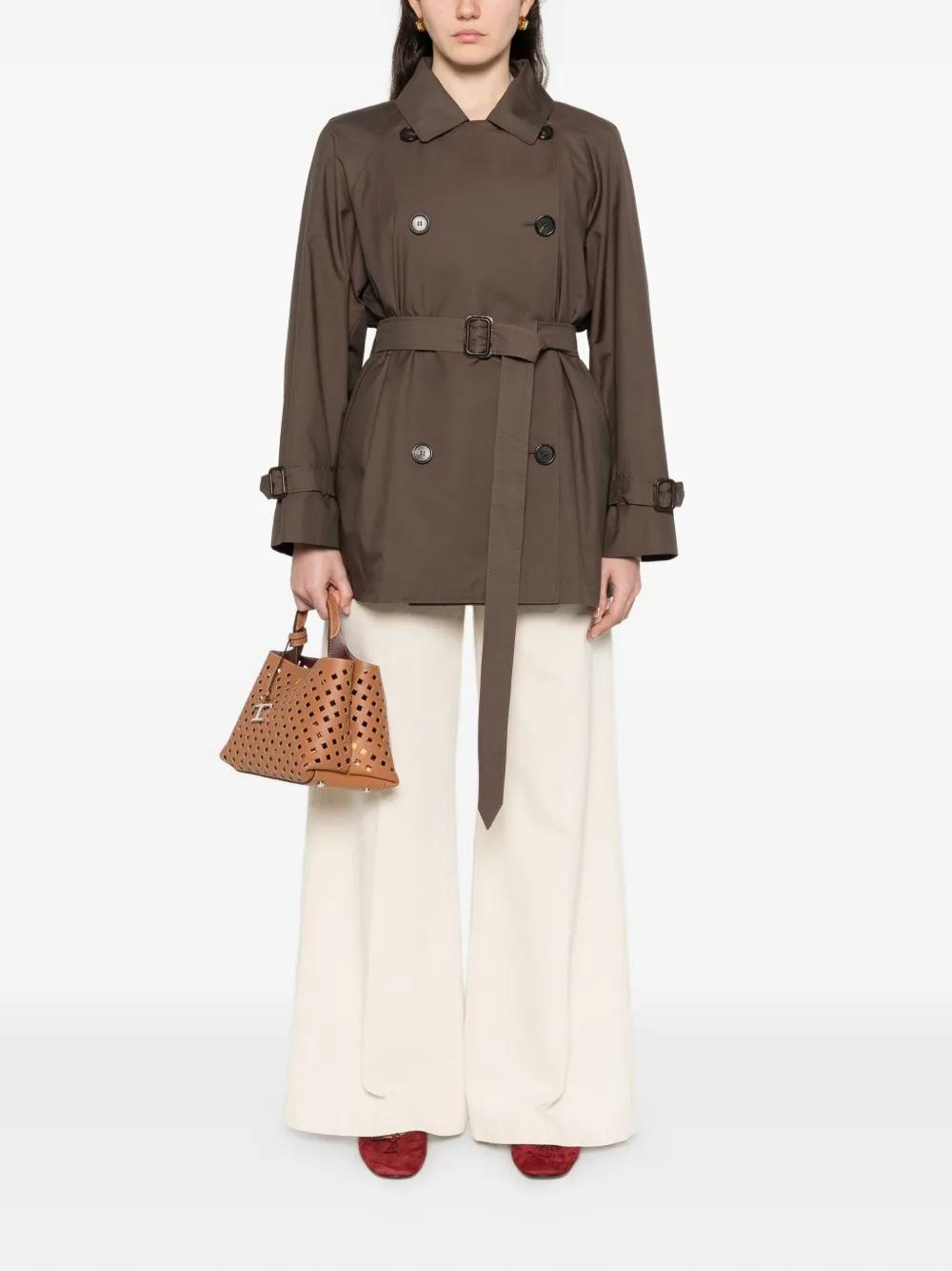 MTCCALLE<BR/>Trench crop in twill antigoccia MTCCALLE 022 MAX MARA THE CUBE 