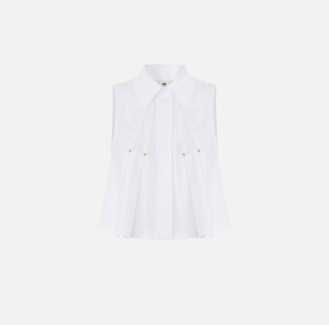 Camicia in popeline di cotone CA16362E2 100 ELISABETTA FRANCHI 