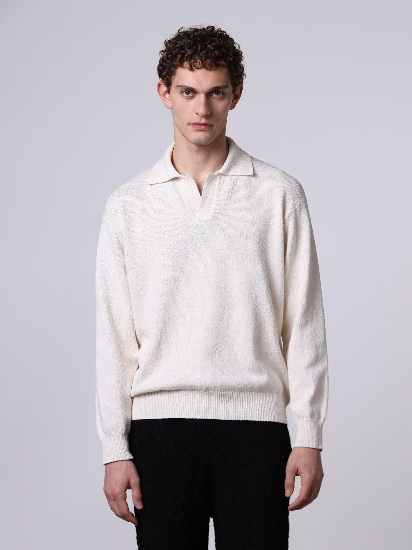 Polo texture irregolare<BR/> 261MYA25104 02 ROBERTO COLLINA 