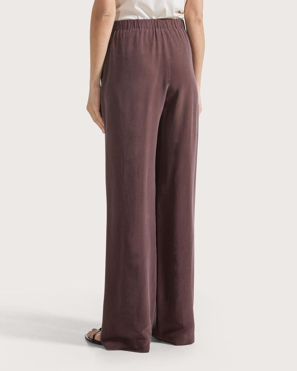 Pantalone lungo relax fit elasticato in viscosa seta lavata<BR/> PT1173460239 240 SEVENTY 