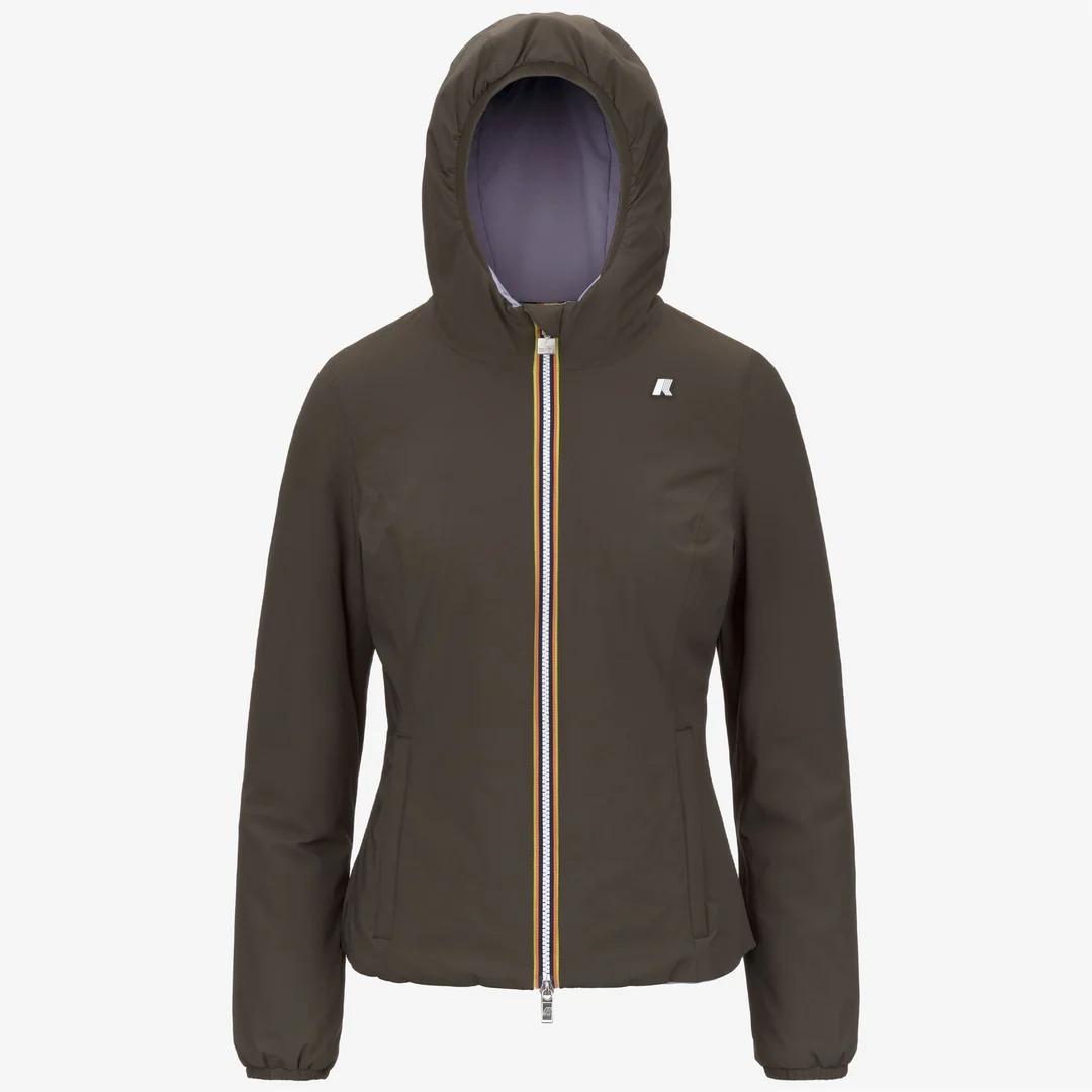 LILY ST WARM REVERSIBLE<BR/>BLACK OLIVE-VIOLET LAVENDER<BR/>Giacca corta reversibile isolante da donna K6128TW B3Q K-WAY 