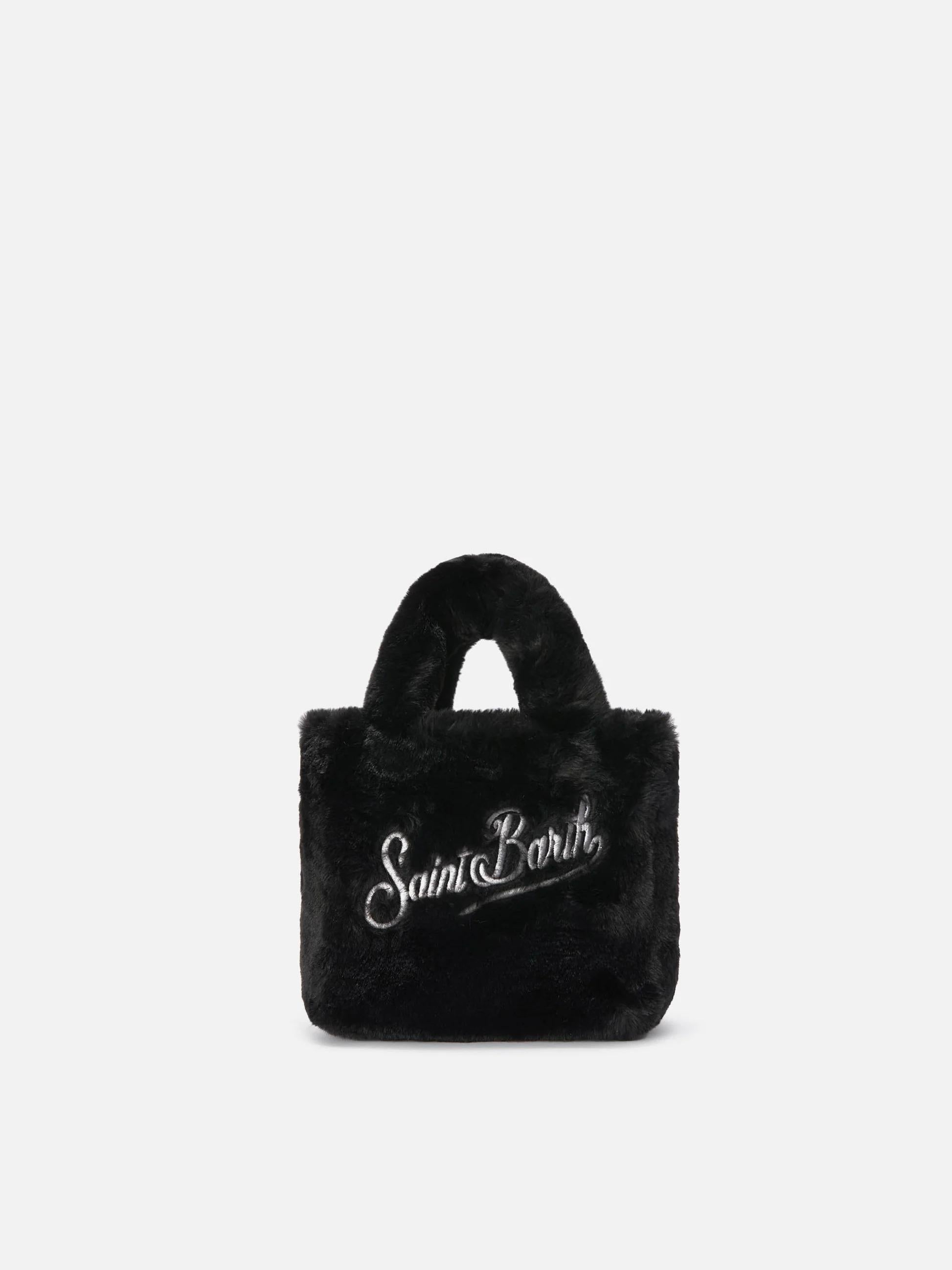 Borsa morbida a mano Vanity Mini Soft in faux fur nero VAMI021 00292I MC2 SAINT BARTH 