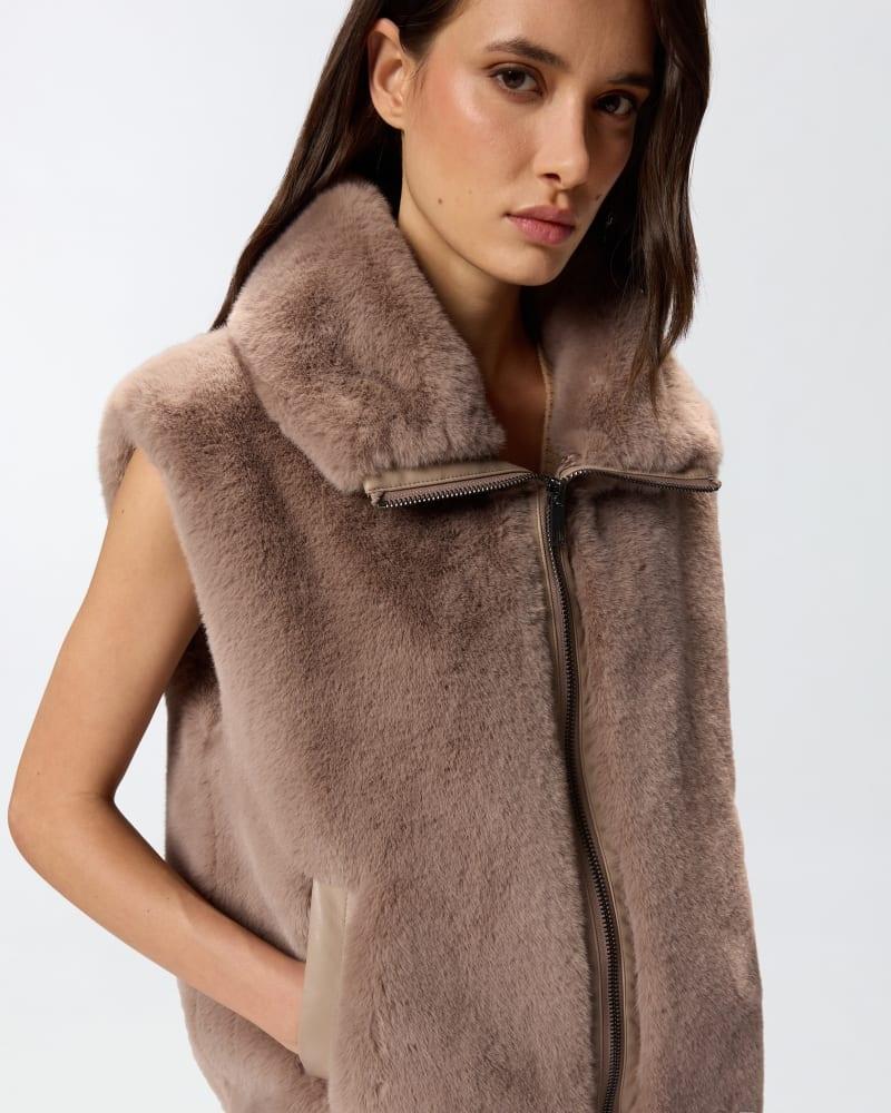 Gilet effetto pelliccia con zip 105107A2WN D01 PINKO 