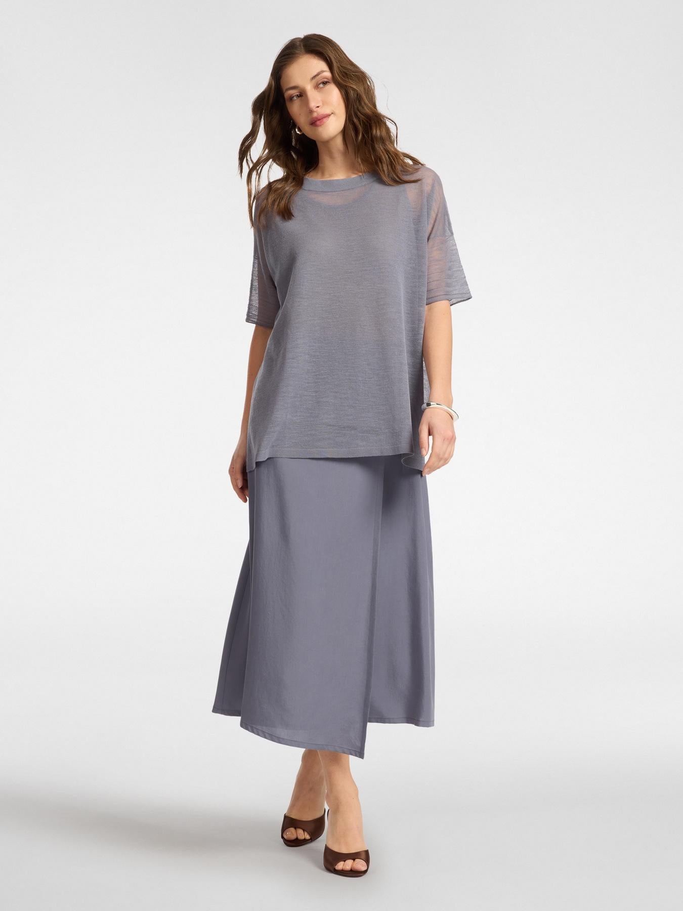 Maglia girocollo misto lino<BR/> M609Z000758N 23 ELENA MIRO 