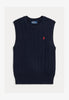 Gilet in cotone con lavorazione a trecce